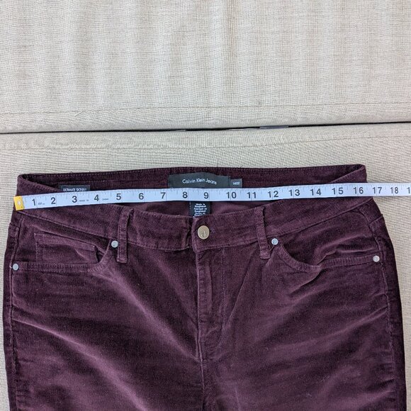 Calvin Klein Burgundy Ultimate Skinny Stretch Corduroy Pants - Picture 7 of 12